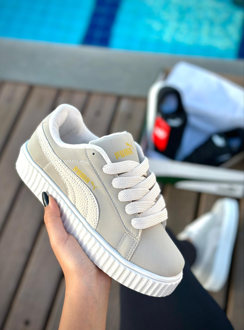 TÊNIS PUMA SUEDE PLATAFORMA CINZA